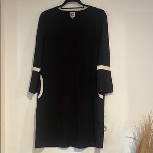 Anne Klein Black Dress with White Accents Sz M